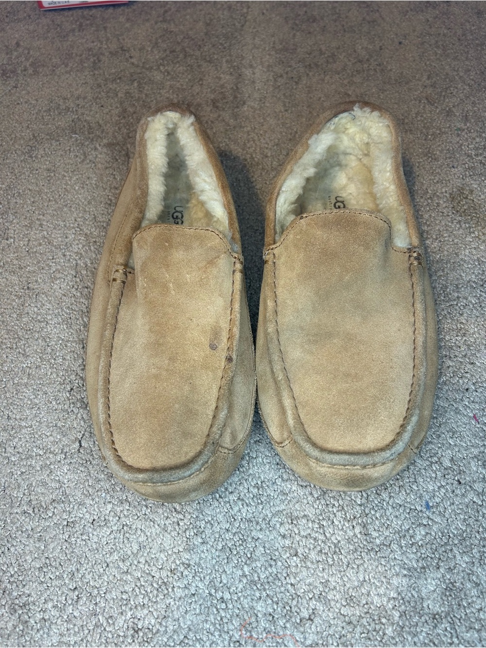 UGG Men’s Chestnut Suede Shearling-Lined Slip Ons